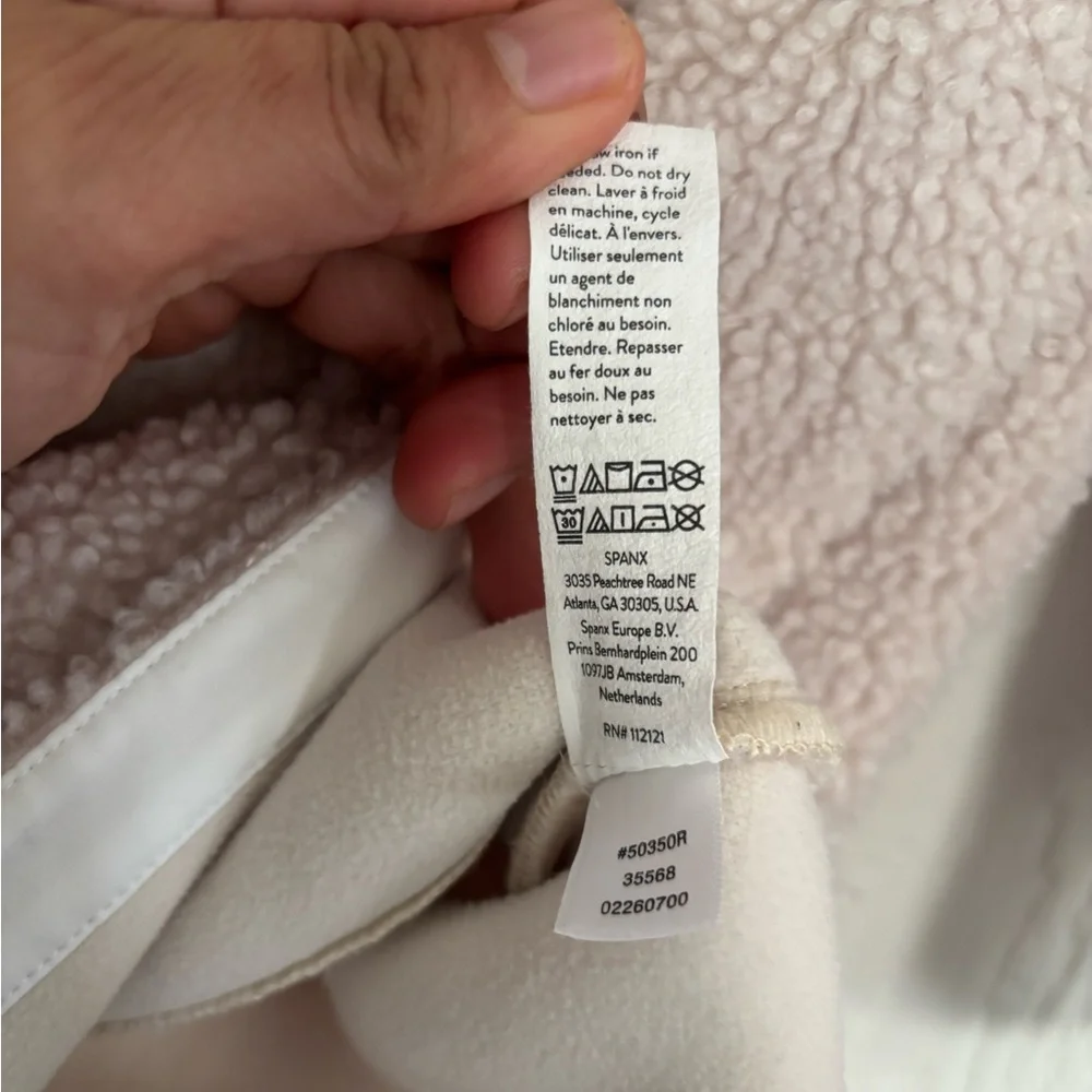 SPANX Jackets & Coats Luxe Fleece Shirt Ecru Off White. size XL - Picture 10 of 10